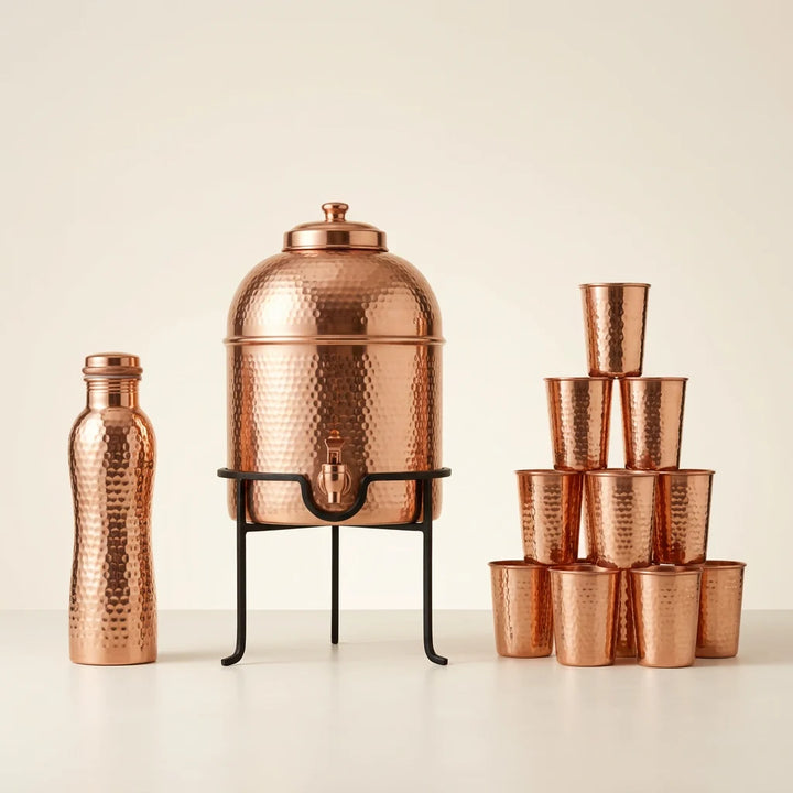 Hammered Copper Complete Hydration Set